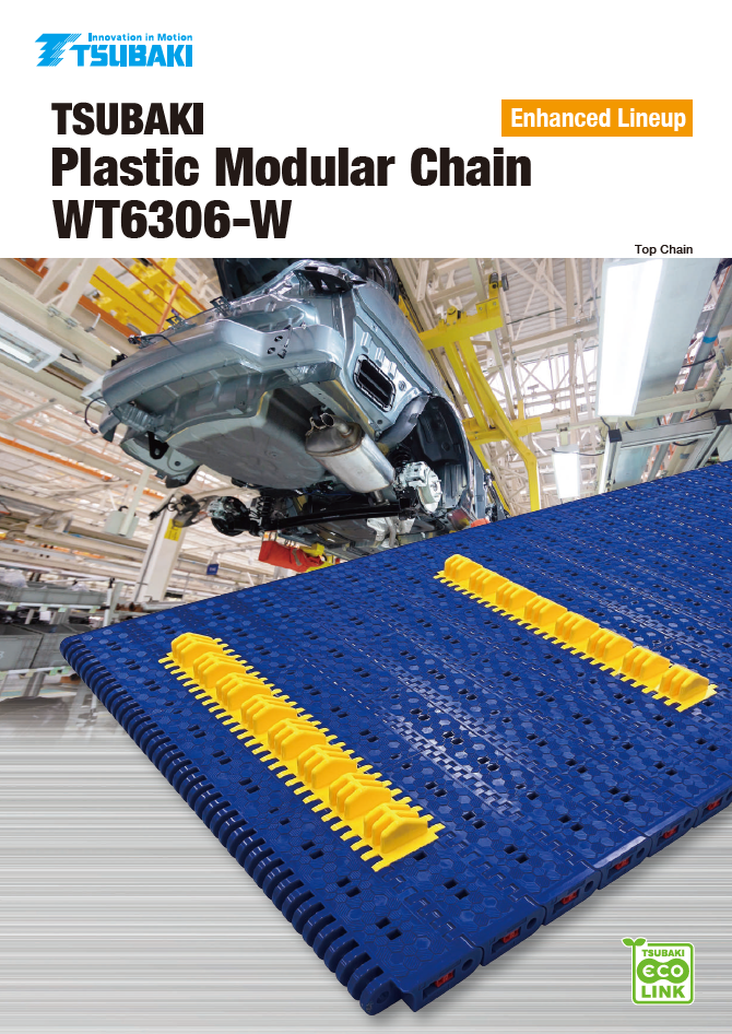 Plastic modular chain WT6306-W type for heavy loads and conveyor length man conveyors