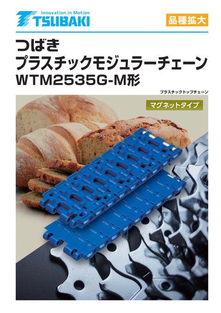 Plastic modular chain WTM2535G-M type, low magnetic force magnet type