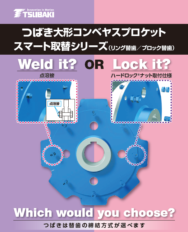 Introducing the Large Conveyor Sprocket Smart Replaceable Series HARDLOCK Nut Mounting Specifications.