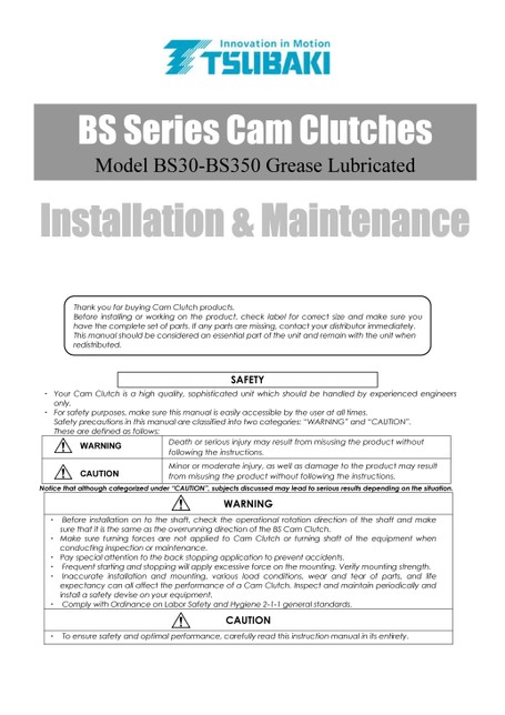 Cam clutch BS series