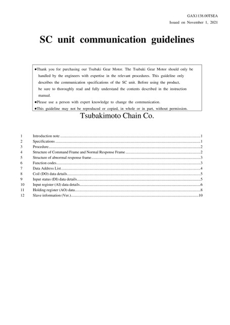 IoT-compatible self-shutoff SC unit communication guidelines