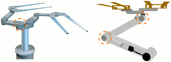 Semiconductor wafer transport robots and large LCD glass transport robots
