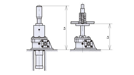 Fixed base, free shaft end