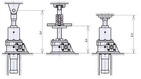 Fixed base, single shaft end support/fixed