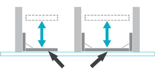 The arm lowers to floor height